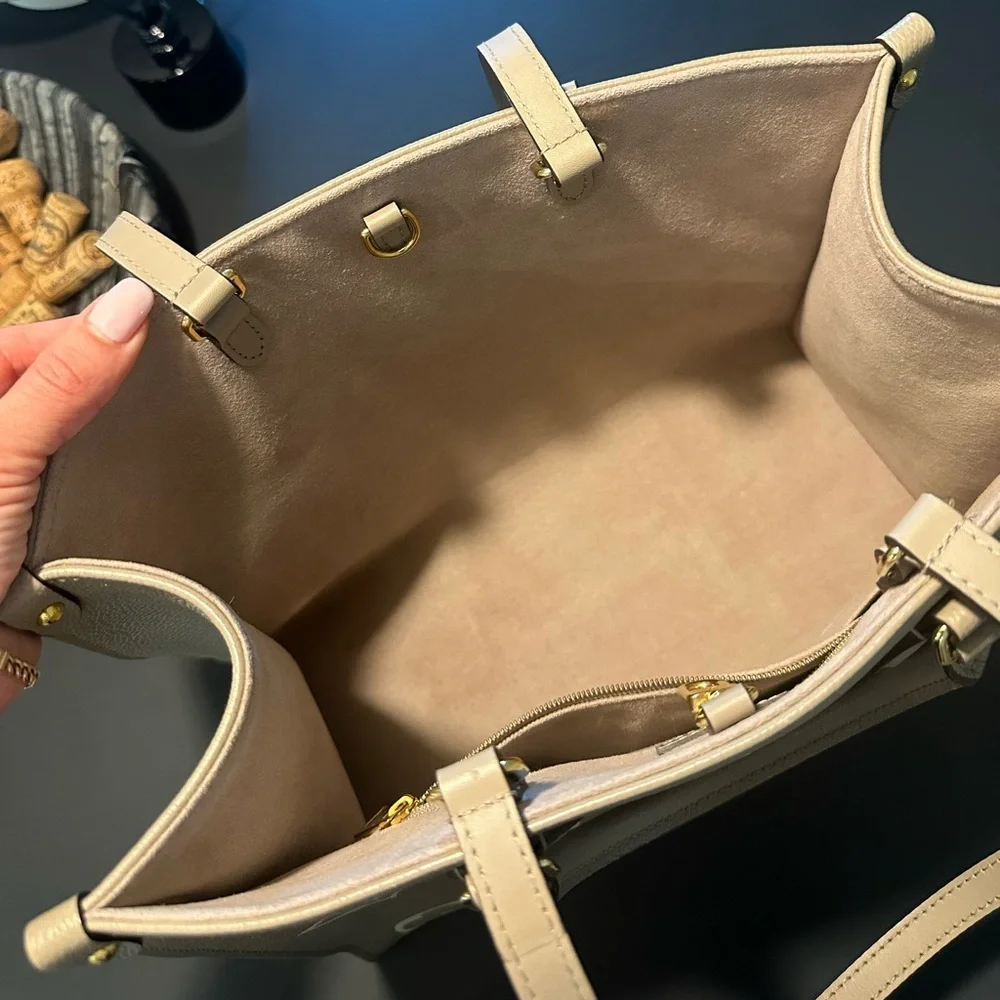 Louis Vuitton Beige Monogram Reverse OnTheGo Tote